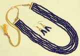 Crystal Beaded Multilayer Blue Necklace Set