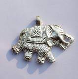 1 Pc, 2.5 Inches Elephant Silver Finish Metal Pendant