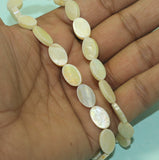 14x9mm Oval Shell Beads Off White 1 String