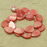 19x13mm Drop Shell Beads Pink 1 String