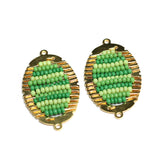 2 Pcs, 34x20mm Miyuki Beads Oval Connector and Earrings Components
