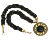 Seed Beads Necklace Black With Tibetan Pendant