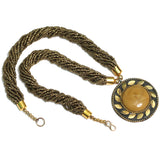 Seed Beads Necklace Golden With Tibetan Pendant