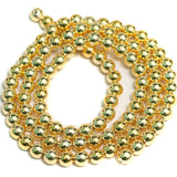 1 String, 6mm Acrylic Golden Japanese Pearls Beads
