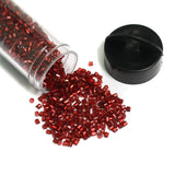 2800+, 13/0 Maroon 2 Cut Silver Line Glass Seed Beads