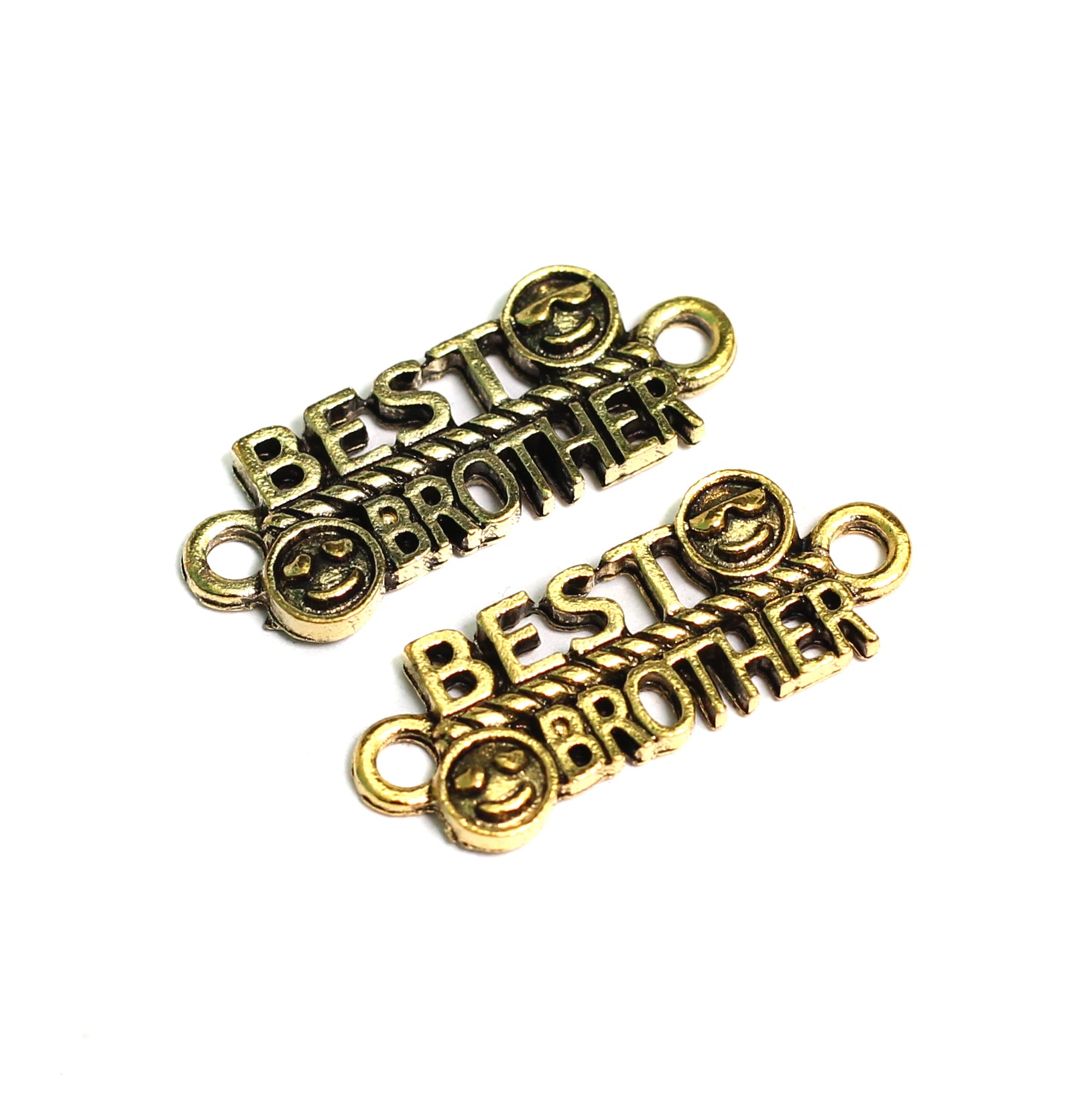 German Silver Best Brother  Charms Connector