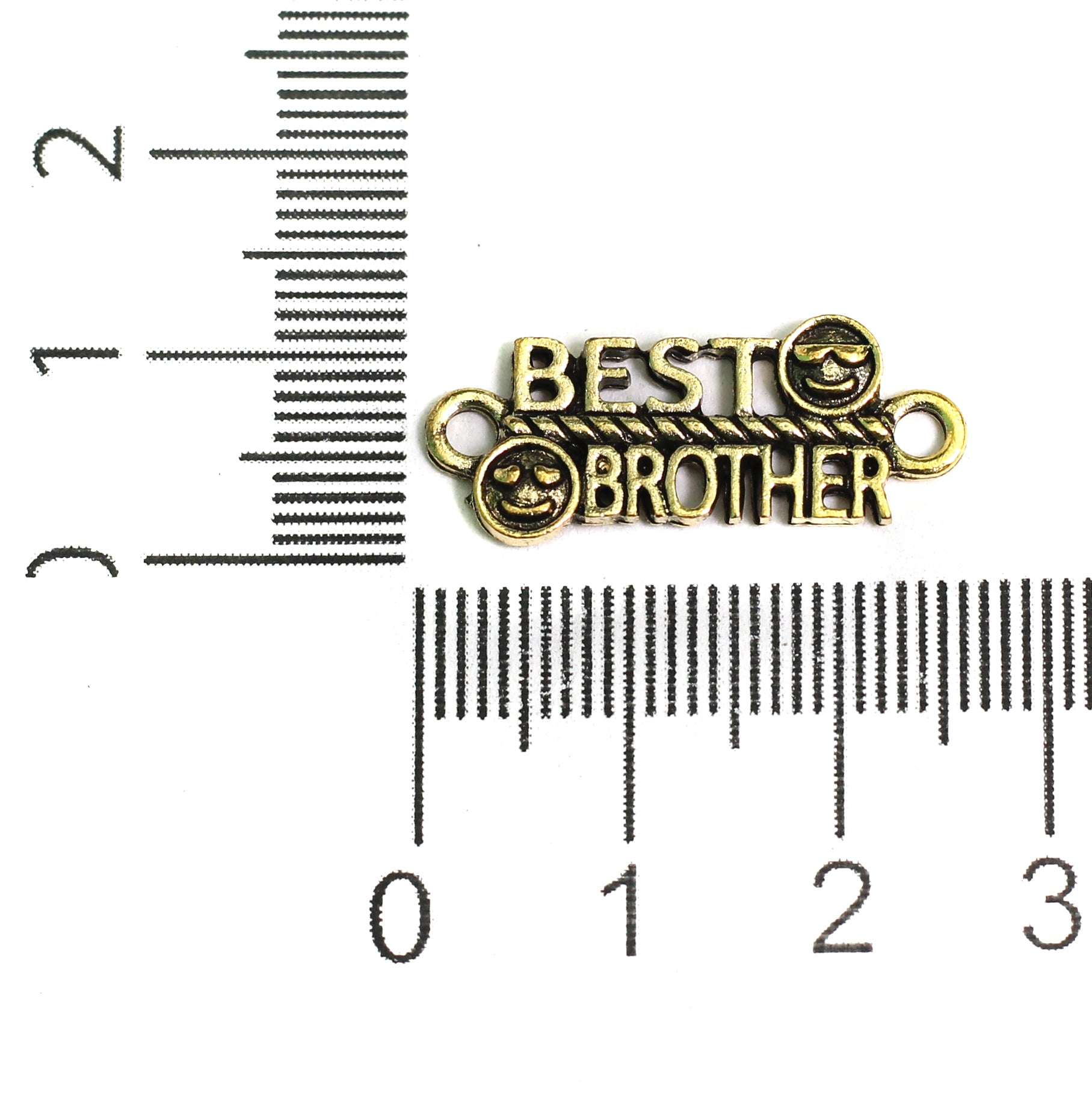 German Silver Best Brother  Charms Connector