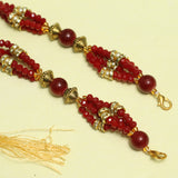 Designer Crystal Faceted Beaded Necklace Dori Red