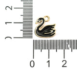 Alloy Enamel Swan Charms 14mm