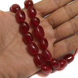 12x16mm Maroon Gemstone Tumble Beads 1 String