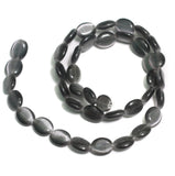 10x8mm Grey Flat Oval Monalisa Beads 1 String