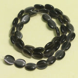 10x8mm Grey Flat Oval Monalisa Beads 1 String