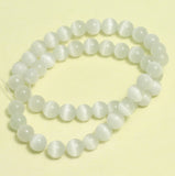 8mm White Round Monalisa Beads 1 String