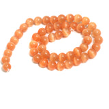 8mm Orange Round Monalisa Beads 1 String