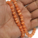 8mm Orange Round Monalisa Beads 1 String