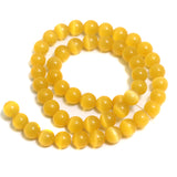 8mm Yellow Round Monalisa Beads 1 String