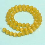 8mm Yellow Round Monalisa Beads 1 String
