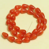 12x8mm Orange Drop Monalisa Beads 1 String