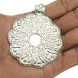 1 Pc, 2.5 Inches Metal Pendant Silver