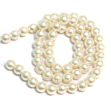 7mm White Round Shell Pearl Beads 1 String