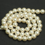 7mm White Round Shell Pearl Beads 1 String