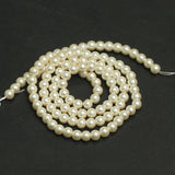 4mm White Round Shell Pearl Beads 1 String