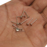 50 Pairs, 4mm Silver Earring Posts Flat Pad Blank Tray Stud