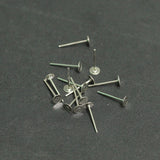 50 Pairs, 4mm Silver Earring Posts Flat Pad Blank Tray Stud