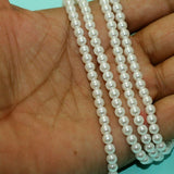 1 String, 5mm Acrylic Japanese Pearls Beads White