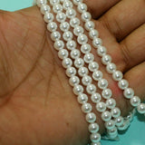 1 String, 6mm Acrylic Japanese Pearls Beads White
