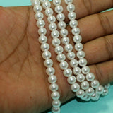 1 String, 7mm Acrylic Japanese Pearls Beads White