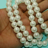 1 String, 12mm Acrylic Japanese Pearls Beads White