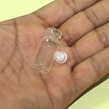 100 Pcs, 1.25 Inch Mini Transparent Clear Glass Bottles With Caps