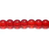 5 Strings Glass Round Beads Red 6 mm