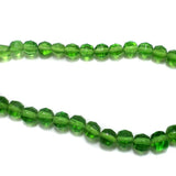 5 Strings Football Glass Round Beads Green 8mm