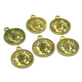 10 Pcs German Silver Pendants Golden 24x20mm