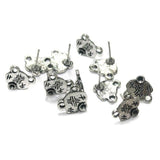 2 Pairs German Silver Earring Components 12x12 mm