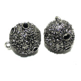 2 Pcs German Silver Ghungroo Ball Beads 30x25mm