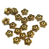 100 Pcs German Silver Beads Caps Golden 10mm