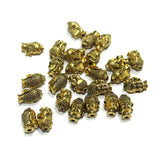 German Silver Buddha Beads Golden, Pack Of 25 Pcs, Size: 13x8mm