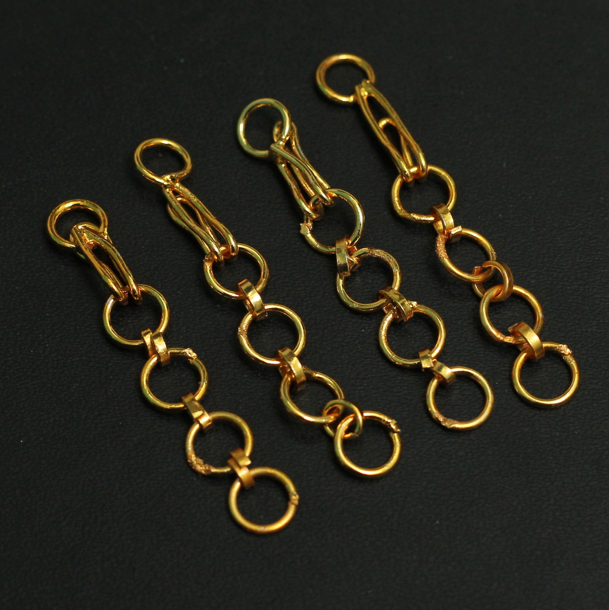25 Pcs, 1 Inch 4 Kadi Extender Chain With Hooks Golden