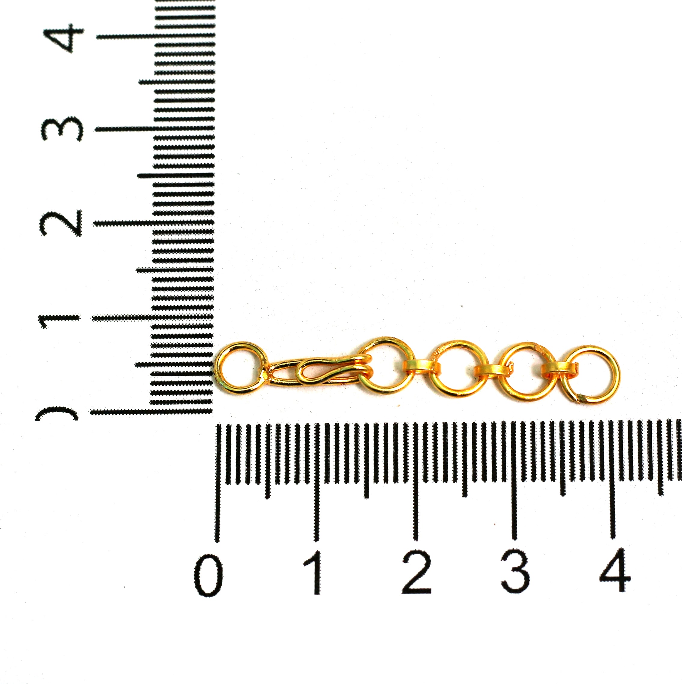 25 Pcs, 1 Inch 4 Kadi Extender Chain With Hooks Golden