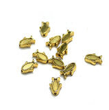 50 Pcs German Silver Fish Beads Golden 10x6mm