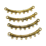 2 Pcs, 2.75 Inches German Silver Pendants Golden