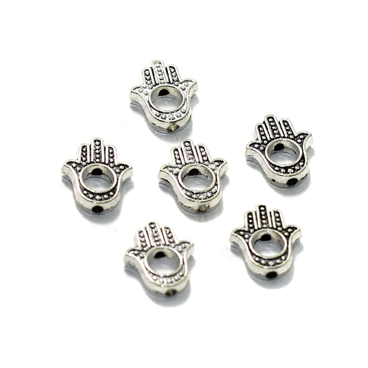 10 Pcs German Silver Hamsahand Spacer Charms 15mm