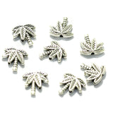 10 Pcs German Silver Leaf Spacer Charms 13mm