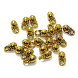 100 Pcs German Silver Charms Golden 10x5mm