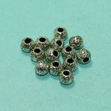 20 Pcs, 6mm German Silver Big Hole Spacer Round Beads