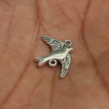 10 Pcs, 17mm German Silver Birds Connector Charms