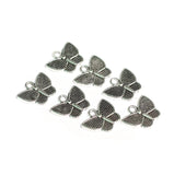 10 Pcs, 10mm German Silver Butterfly Charms